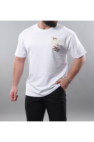 STOCX Men's Oversized T-Shirt – Floral Pattern Back Print and Graphic Front Detail