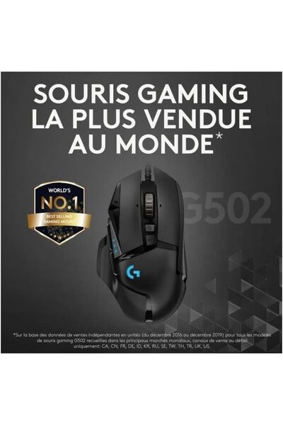 Logitech G Logitech G502 HERO Wired Gaming Mouse, HERO 25K Sensor, 25,600 DPI, RGB, Adjustable Weights