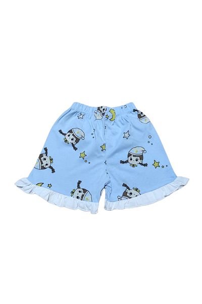 zzz sleep good sleeping !!! Pijama cu guleras pentru fetite, albastra cu maimutele