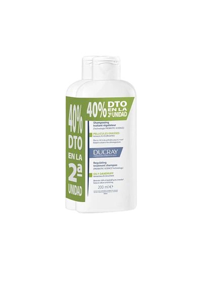 Ducray Set Sampon Anti-matreata Pentru Par Gras Kelual Squanorm 2 X 400 ml