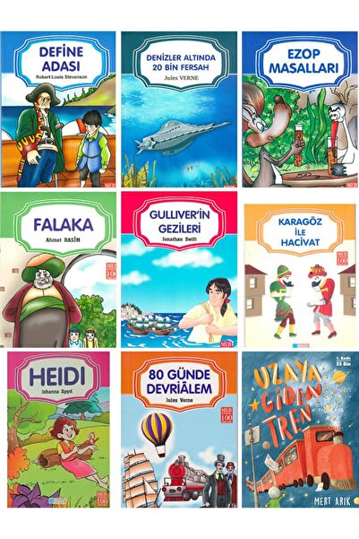Timaş Çocuk Uzaya Giden Tren , FALAK,HEIDI,80 GÜNDE DEVRİ ALEM 9 KİTAP SET