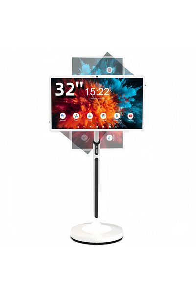 XIAN TIAN XIA 32 Inch Smart Portable TV, Rolling Tablet with Adjustable Floor Touchscreen Monitor,Build-in Camera