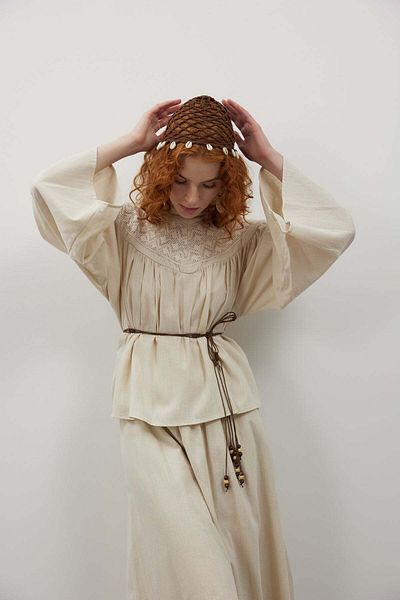 FUSHYA Collar Lace Detailed Skirt Suit
