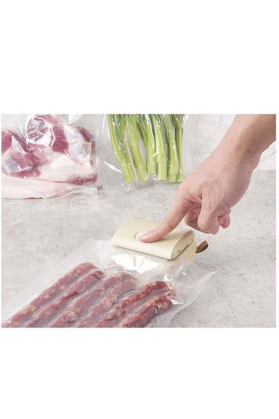 COOYA Mini Vacuum Sealer Machine 4 in 1, Rechargeable Portable Food Vacuum Sealer with Cutter(White)