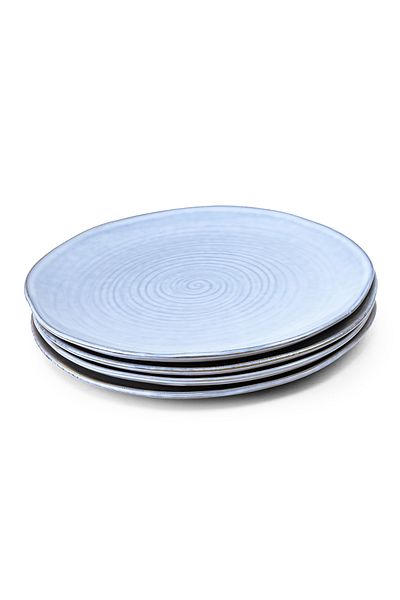 Cuisine Art Tia Stoneware Dinner Plate - 27cm, Blue (Set of 4)