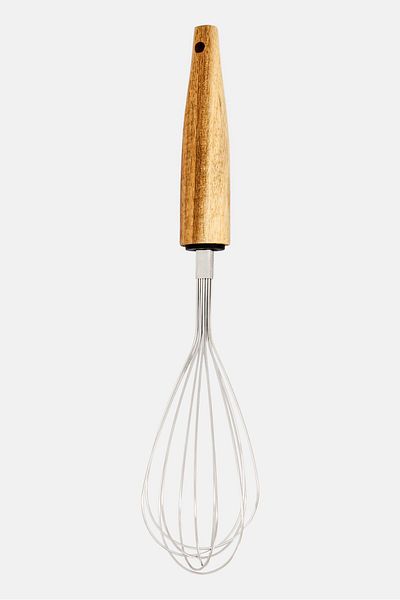 Cuisine Art Whisk With Wood Handle, Beige