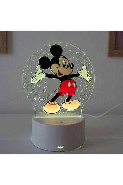 ILUMISHOP Lampa De Veghe LED, Mickey Mouse, 16 Culori, cu telecomanda, Alimentare USB sau 3 baterii AA