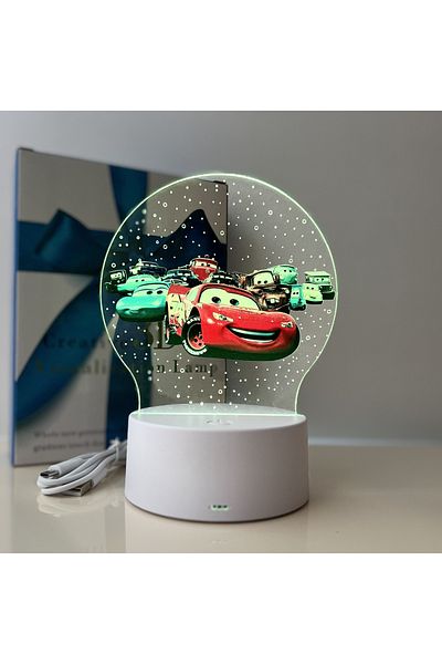 ILUMISHOP LED Night Light, Cars 7 Colors, USB Power or 3 AA Batteries