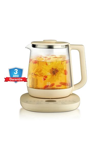 Blasko Ceainic electric fara fir, din sticla borosilicata, capacitate 1.5L, cu control automat al temperatu