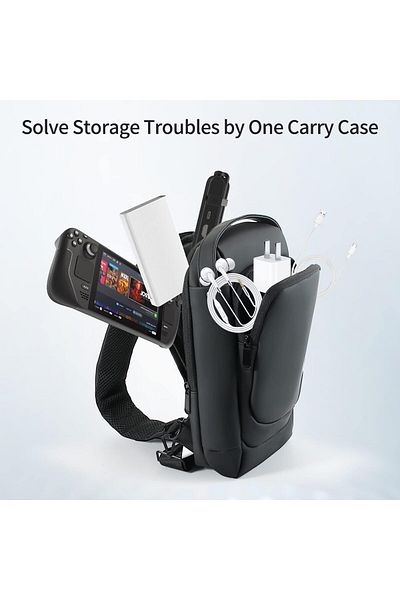 FlashHawk Carrying Case for PS5 Portal Travel Bag Crossbody Bag for Steam Deck Nintendo Switch, Waterproof