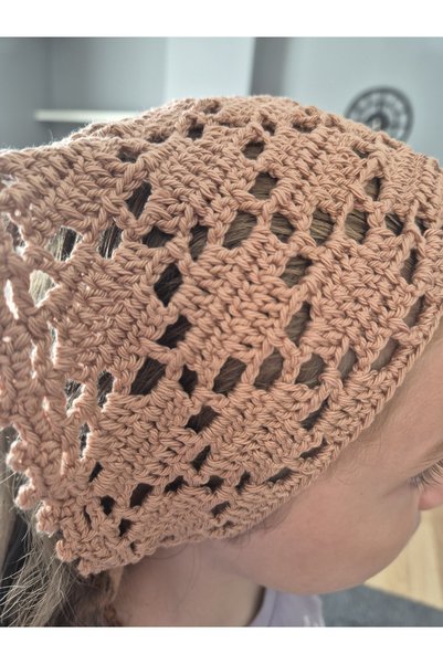 ATÖLYE MİLLA Brown Square Model Knitted Bandana