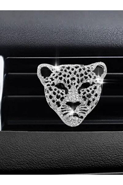 GUCSO Leopar Desenli Araç Kokusu, Gümüş Renk Klipsli Tasarım