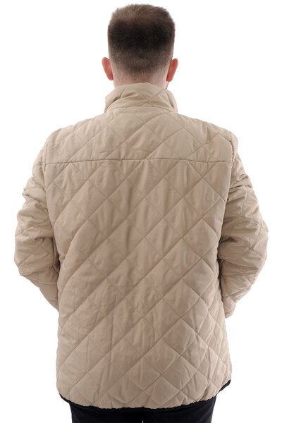 ModeXL Ανδρικό παλτό με καπιτονέ γιακά μεγάλου μεγέθους Mode XL U24601 Milky Brown