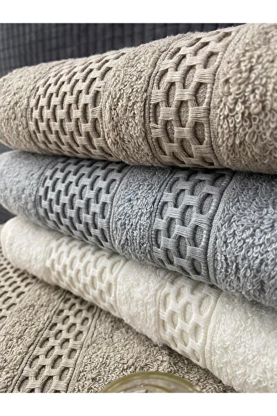Bonny Home Набір з 3 рушників для рук і обличчя Waffle – 50x90 см, 100% бавовна, м'яка текстура, плетений візерунок.