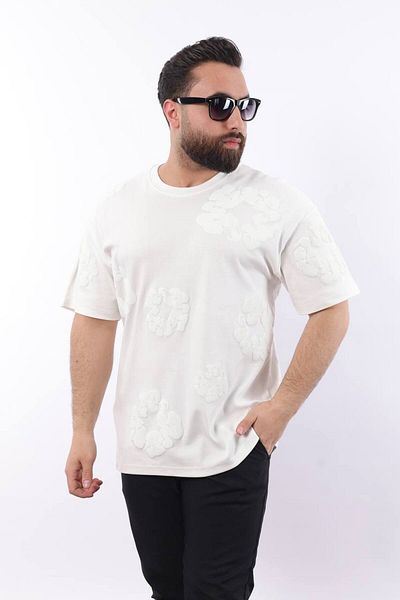 STOCX Men's Oversize T-Shirt – Modern Design with Embossed Circle Pattern