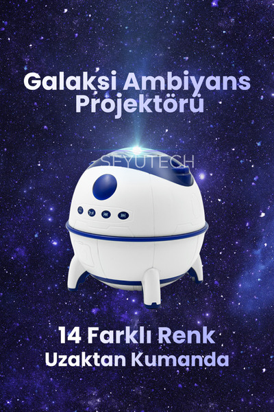 SEYUTECH Galaksi Ambiyans Işığı Projektör 14 Farklı Renk Yıldızlı Galaksi Gök...