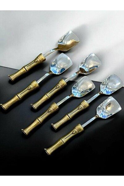 ROY KING Royking Bamboo Handle Antique Ice Cream Spoon Set of 6 Eym 087