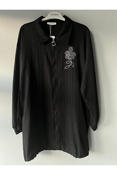 Sublime Butik Kadın Fermuarlı Yazlık İnce Tesettür Hırka Gömlek