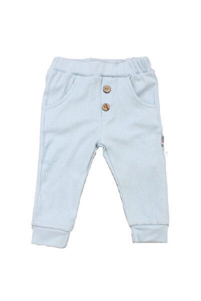 bebegen Unisex Blue Corded Pocket Combed Cotton Trousers Single Bottom