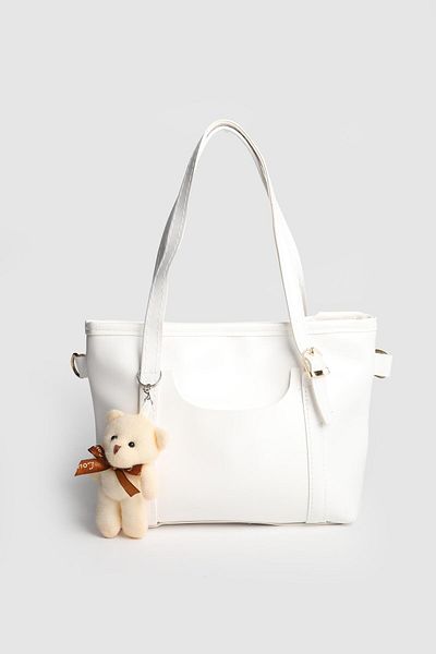 La La'Graccio Paris Lagraccio Paris Women's Teddy Bear Handbag and Strap Bag White