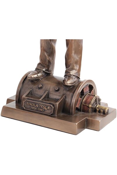 maketistan Veronese Nikola Tesla, Bronz El Boyaması, Dekoratif Heykel 13x8,5x30,5 cm