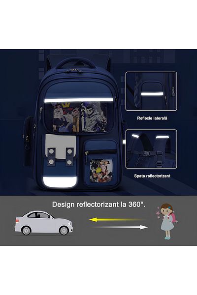 OricareFain School bag, 42 x 30 x 20 cm, Waterproof, With reflective strips