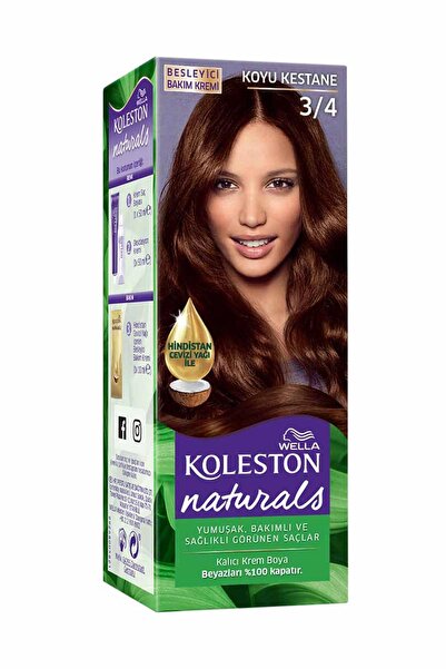 wella koleston NATURALS MAXİ SAÇ BOYASI & NO: 3/4 KOYU KESTANE