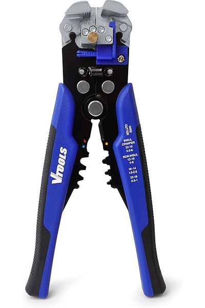 VTOOLS Self-Adjusting 3-in-1 Wire Stripper/Cutter/Crimper, 10-24 AWG, for Electric Cable, VT2192