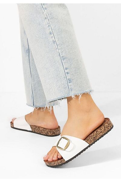 B T Shoes Blanquita women's white slippers