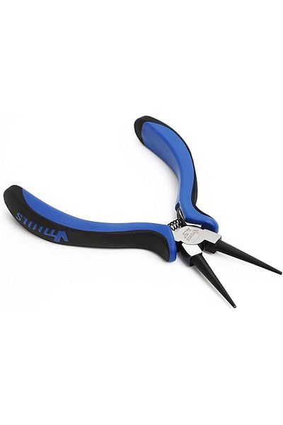 VTOOLS 4.5" Mini Long Nose Pliers, Spring Loaded, Carbon Steel, Anti-Slip Handles, VT2150