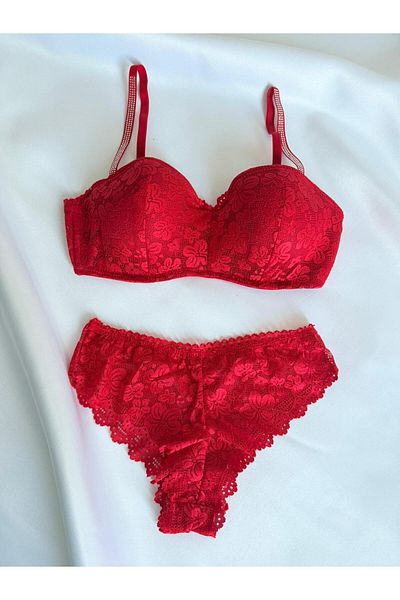 dorsha Underwire Gatherer Unpadded Strapless Lotus Bra and Panty Set