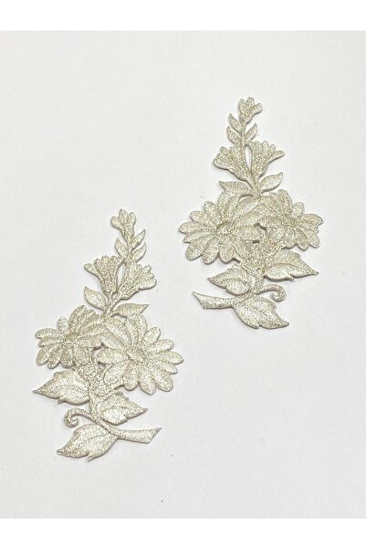 karantuhafiye Απλικέ κεντήματος που επικολλάει με ασημί λάμψη/ Σετ απλικέ με ...