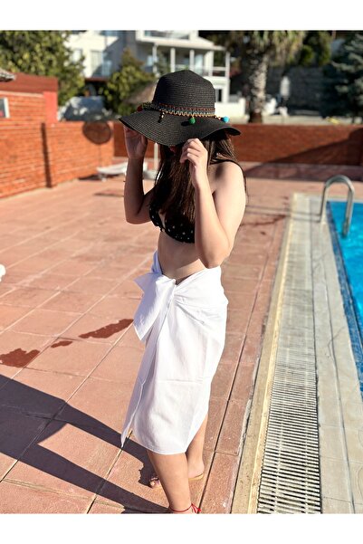 thevyna Women's Viscose Pomegranate Flower Kimono Pareo Bandana Beach Combination Set