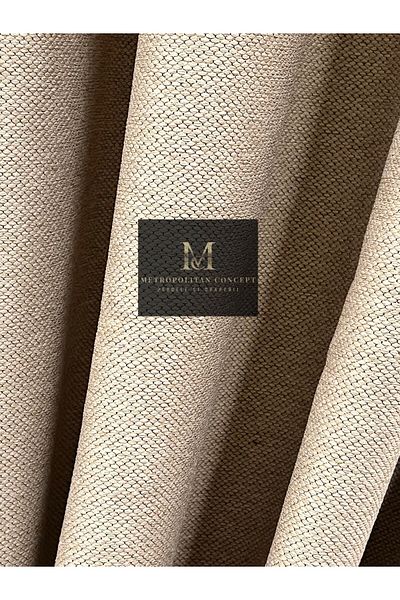 Metropolitan Concept Set of 2 blackout curtains in linen texture, worked on 10 cm wide rejansa