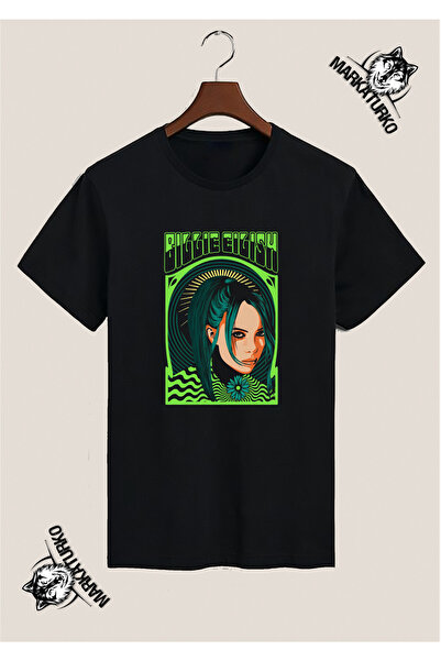 MarkaTurko Billie Eilish Special Design Printed Black Tshirt 95475-5
