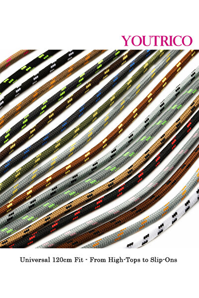 Youtrico 1 Pair Round Polka Dot Shoelaces - Colorful Polyester Laces for Sneakers(120cm)