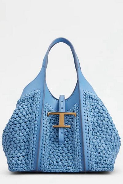 BD fold yarn Tods Bag Kit Leather Knitting Kit Blue