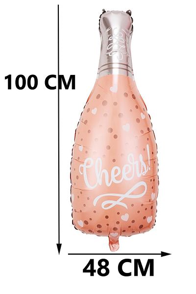 Parti dolabı Cheers Written Champagne Cheers Foil Balloon Rose Gold Color Bride to Be Bachelorette Celebration 100X48Cm