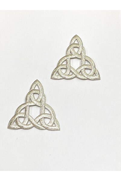 karantuhafiye مجموعة من قطعتين من التطريز اللامع الفضي المثبت بالكي # 6