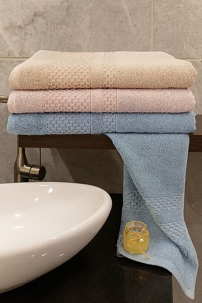 Bonny Home Set de prosoape de baie din 3 piese Waffle – 100x150 cm 100% bumbac, textura moale, model tricotat.