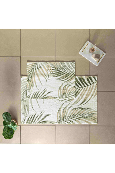 Taç Cotton 2-Piece Bath Mat Set Palm (Green)