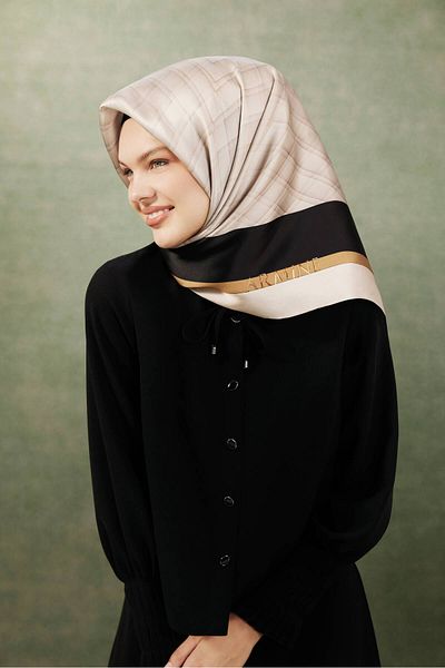 Armine Silk Scarf 8813D (Twi̇ll) (Nostalji̇)-01