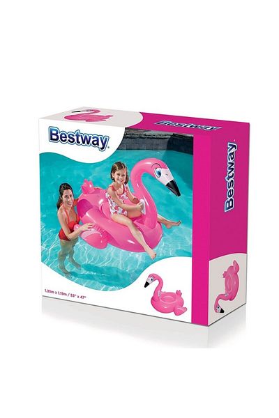 BESTWAY Salteluta gonflabila flamingo roz