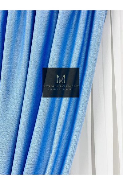 Metropolitan Concept Set 2 draperii blackout pe textura de in,lucrate pe rejansa lata de 10 cm