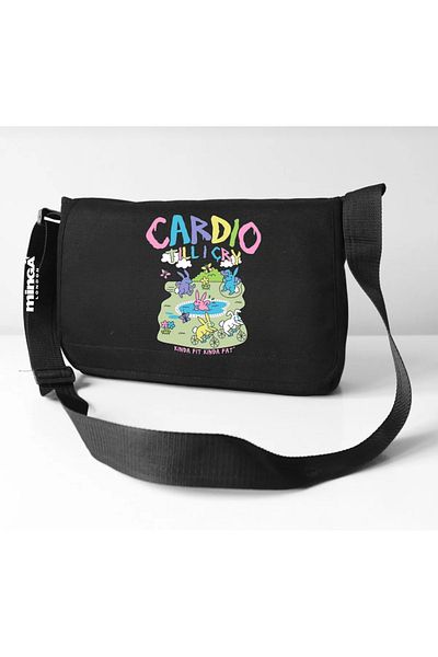 Minga London Black Cardio Printed Messenger Bag -Mingalondon