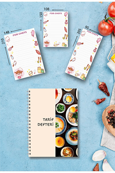 BULUT DİJİTAL Şef Seti / Tarif Defteri / To-do List / 100 Sayfa Spiralli
