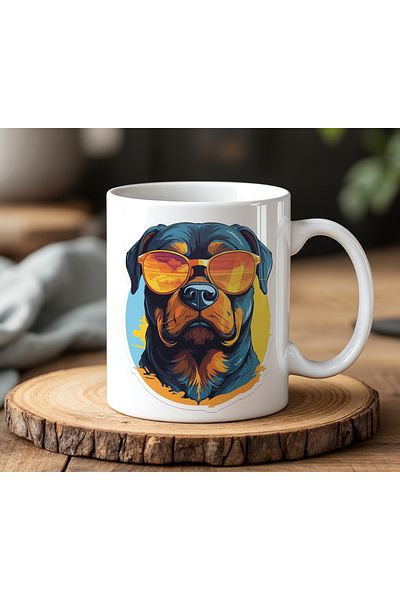BB TRADE Dog Design White Ceramic Printed Mug Cup 330ml