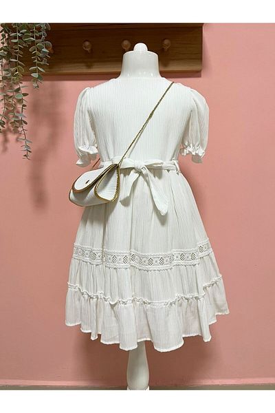 Cherrys Bebek Fisto Detailed Dress with Bag