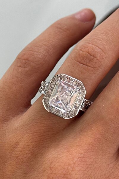 TAKIŞTIR خاتم فضي اللون مفصل قابل للتعديل