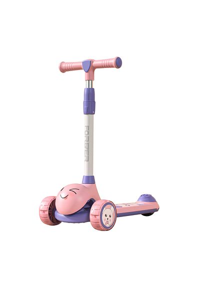 Nichiduta Foldable scooter with adjustable height and lights Forever Pink